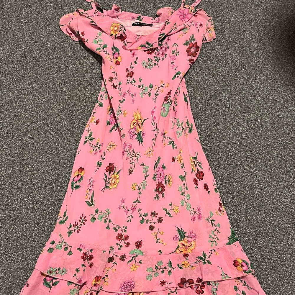 Betsy johnson pink floral midi dress size s